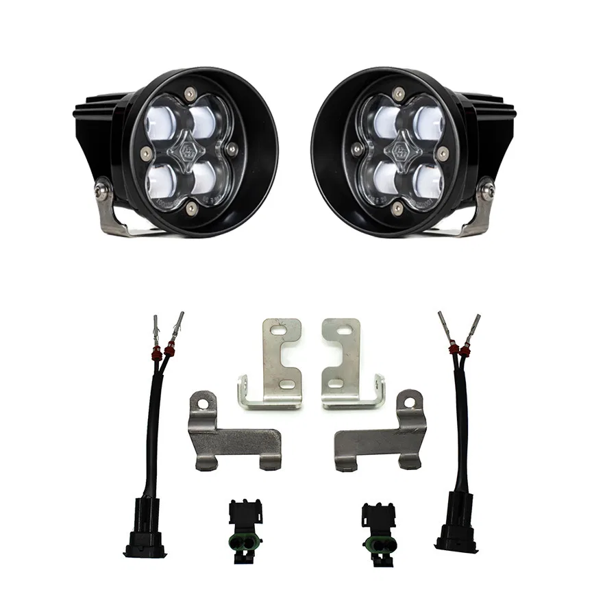 447703 – BAJA DESIGN Driving/ Fog Light, LED Round 29 Watt Fog Beam 2420 Lumens Clear Lens Black Housing Set Of 2 Wit...